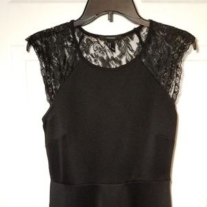 Black back laced skater dress